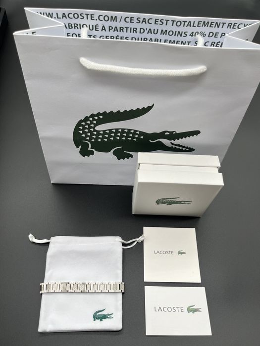 Bransoleta Meska Lacoste Metropole Nowa Srebrna