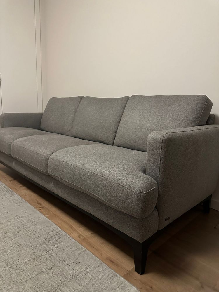 Sofá 3 lugares cinza do El Corte Inglês (220x100cm)