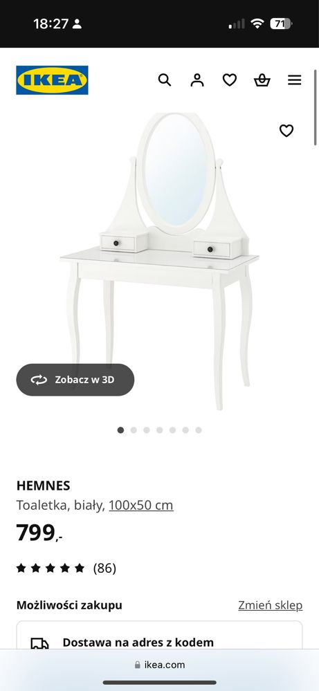 toaletka hemnes