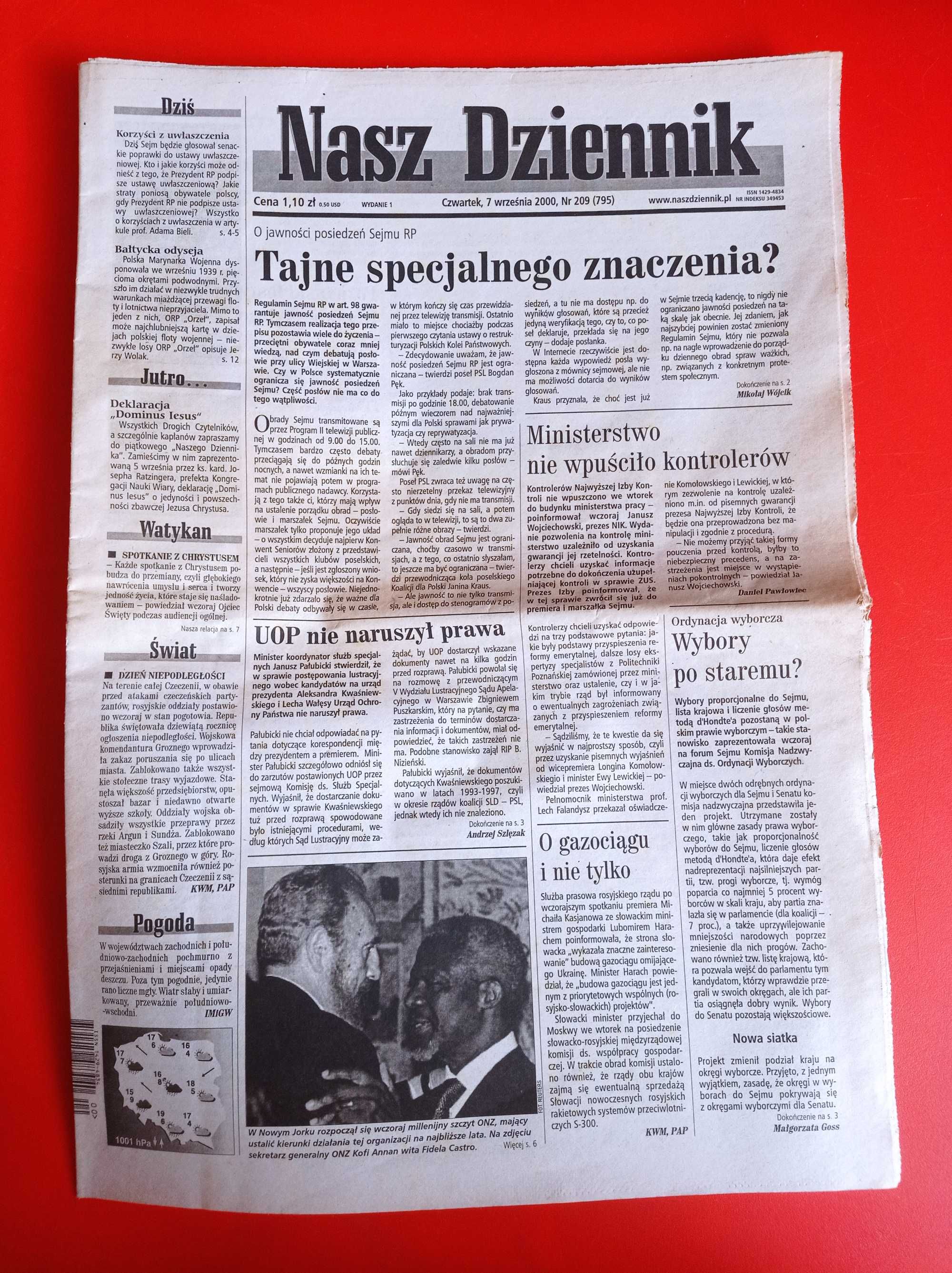 Nasz Dziennik, nr 209/2000, 7 września 2000
