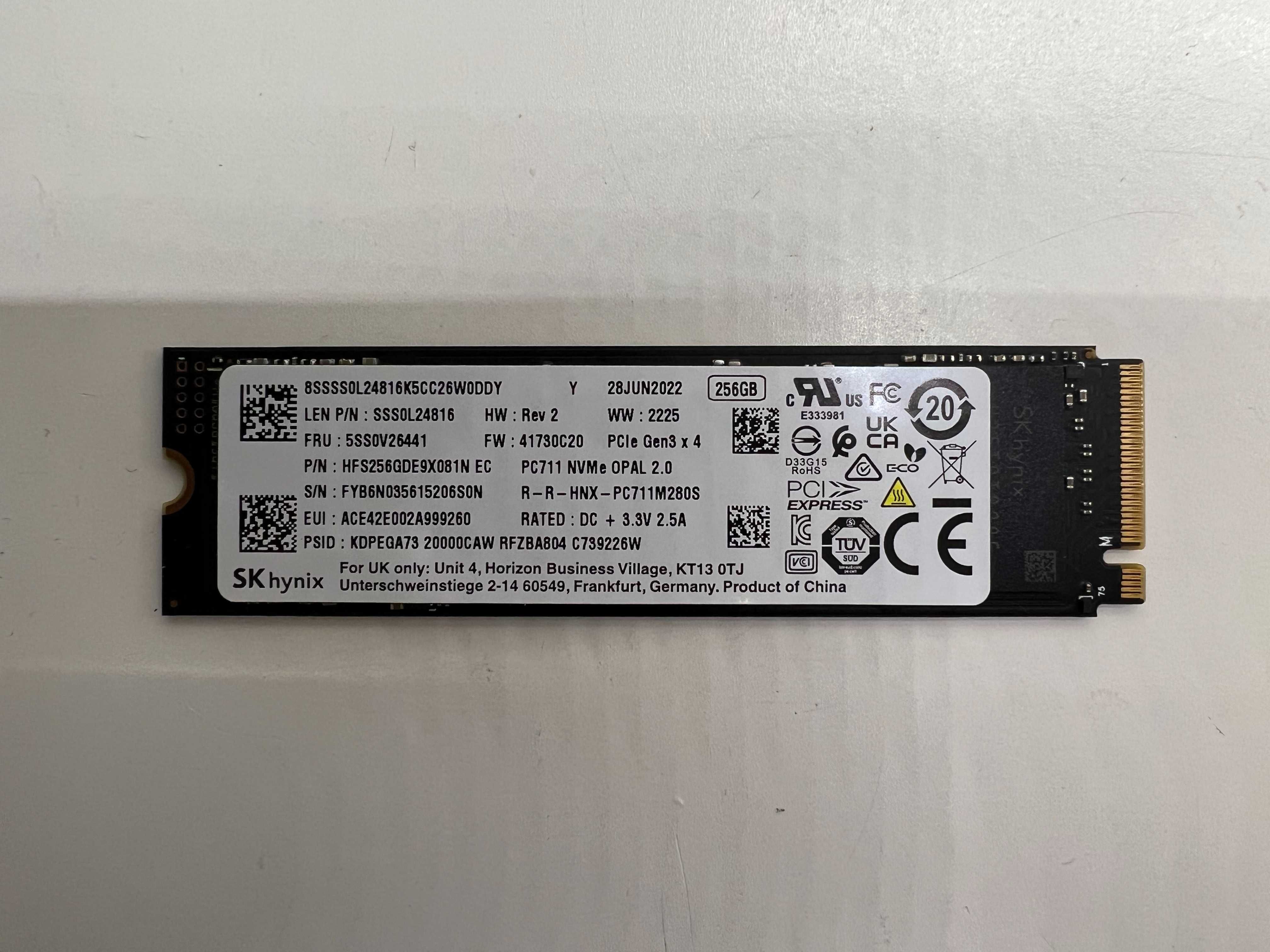 SSD nVME 256Gb PCIe M.2 2280 | Novo |