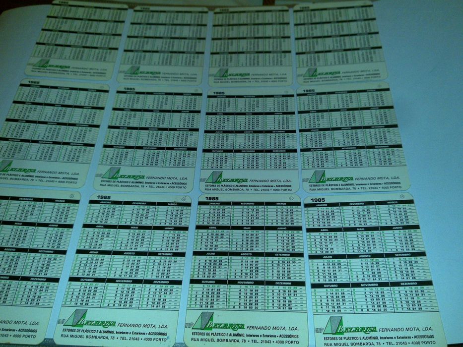 julio iglesias (12 calendários) coleção completa e numerada 1985