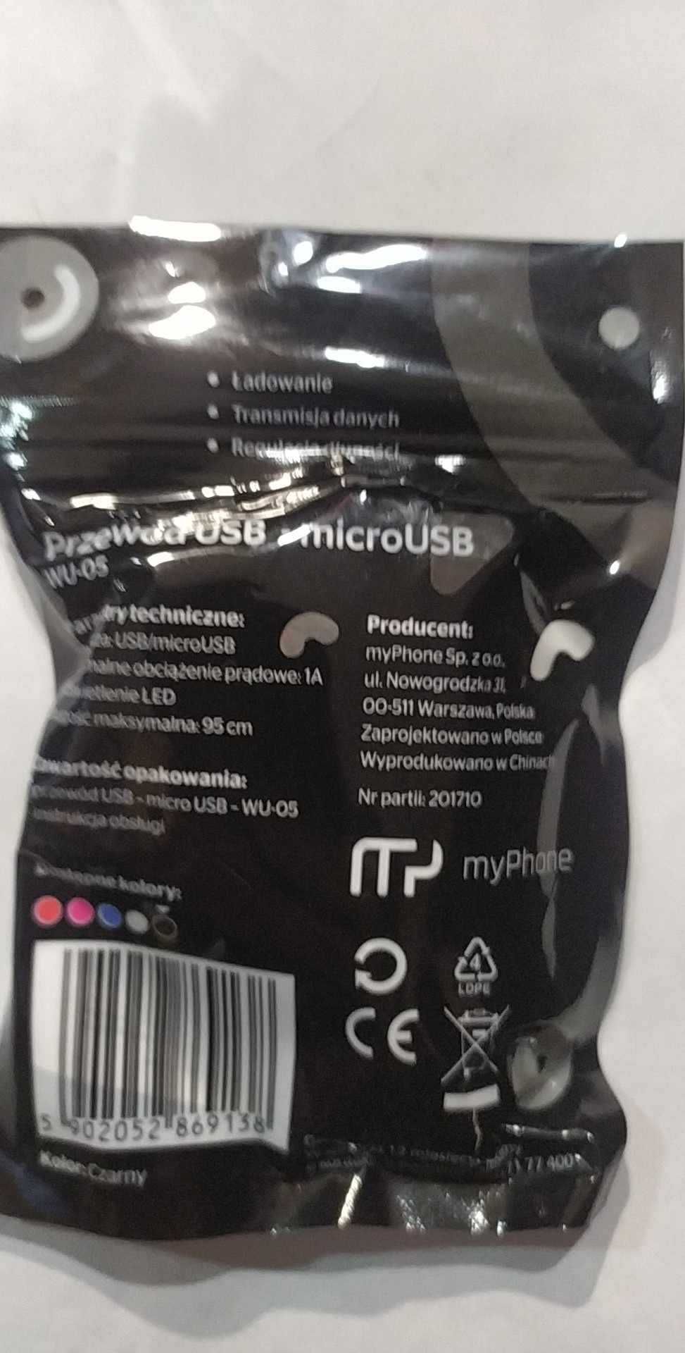 Kabel USB - Micro USB Regulowany WU-05 CZARNY