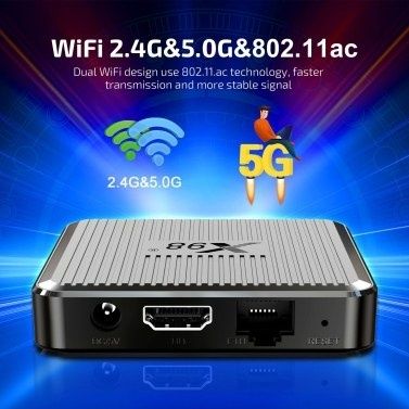 X98Q TV BOX 2GB 16GB Android 11 Amlogic S905W2 2.4G+5G WiFi 4K AV1