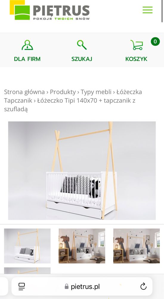 Lozeczko Tipi 140x70 piętrus