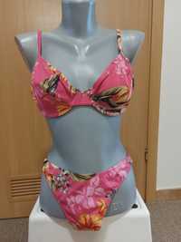 Per una bikini 40/42 L/XL strój kąpielowy miseczka C/D floral w kwiaty