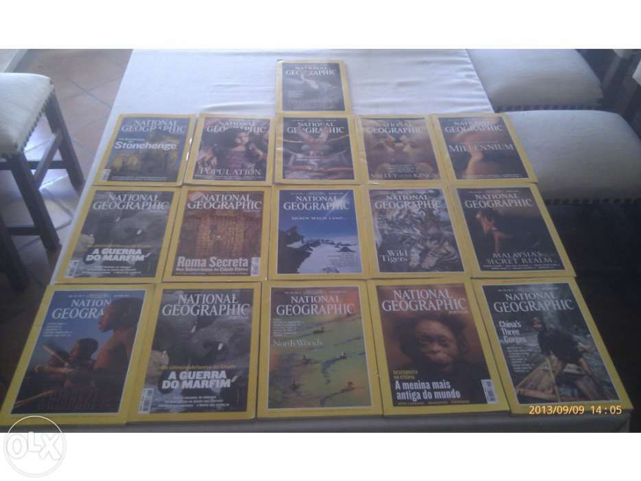 Lote de 16 revistas da National Geographic em inglês e português