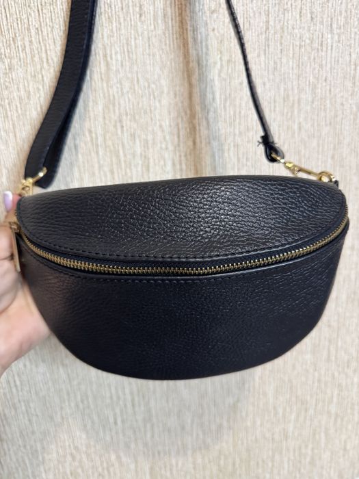 Стильна бананка, поясна сумка з натуральної шкіри borse  in pelle