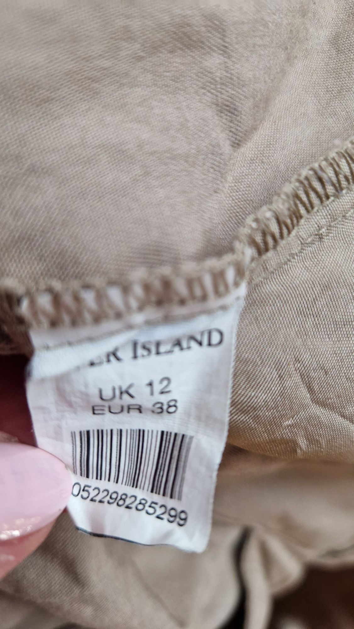 Beżowe damskie spodnie chinosy do kostek, River Island 40/L