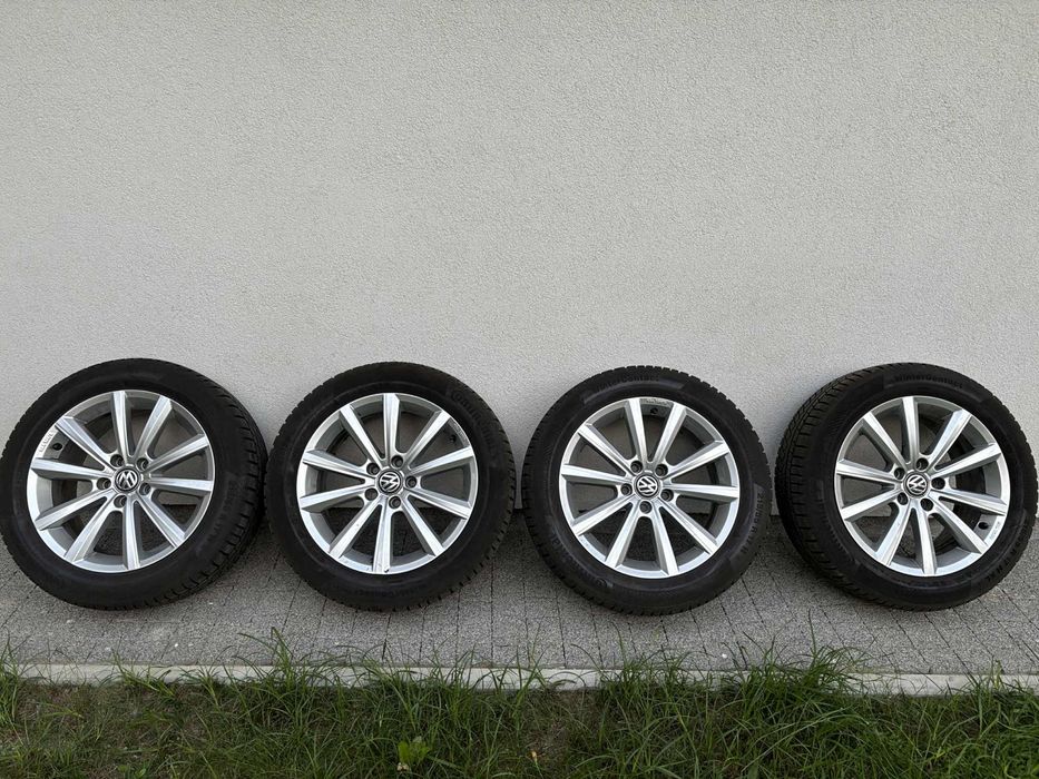 Koła vw 17" 5x112 et40 z oponami zima 215/55 Continent WinterContact