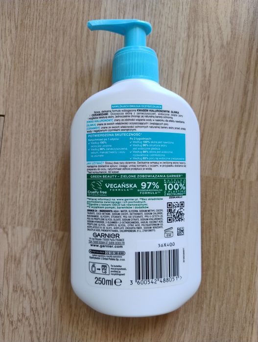 Garnier nawilżająca emulsja do mycia twarzy