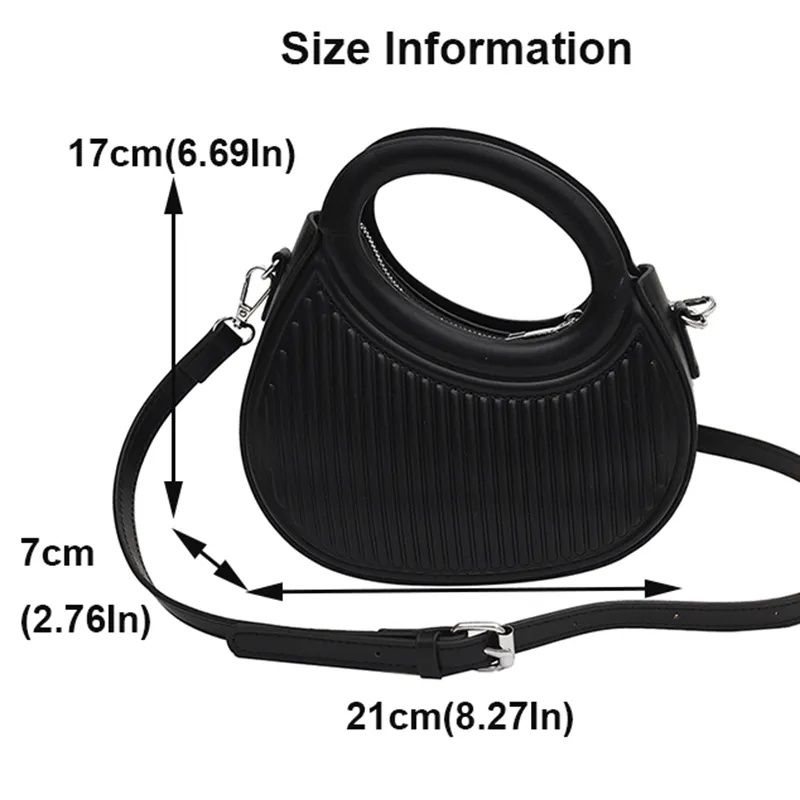 Чорна невелика округла сумка кросбоді на руку