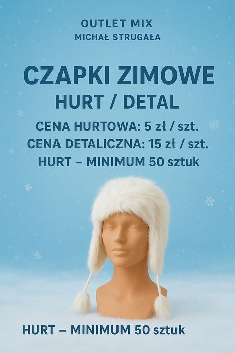 Czapki zimowe hurt detal