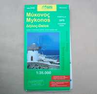 Mapa Mykonos, 1:35 000.