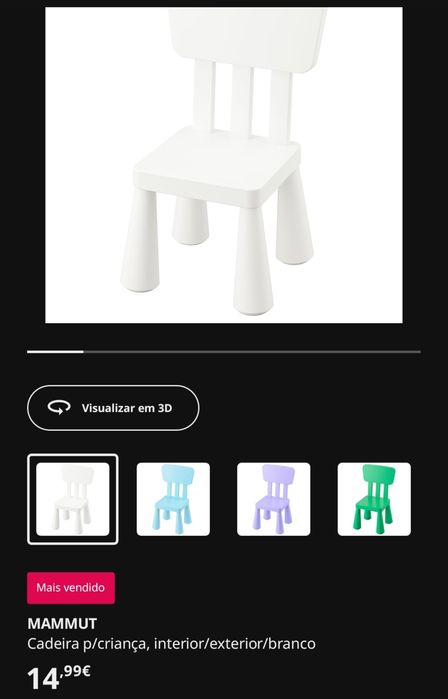 Mesa e 2 cadeiras IKEA MAMMUT – bom estado