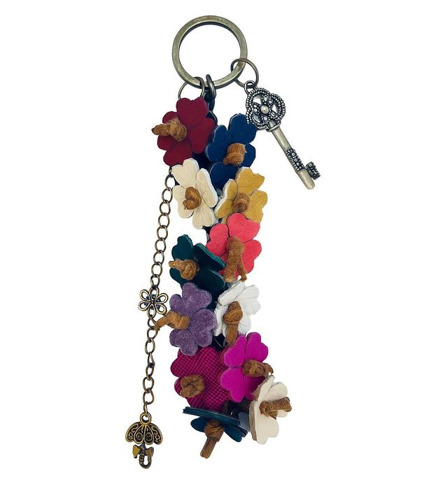 Skórzana zawieszka bukiet do torebki, brelok do kluczy ręcznie robiony