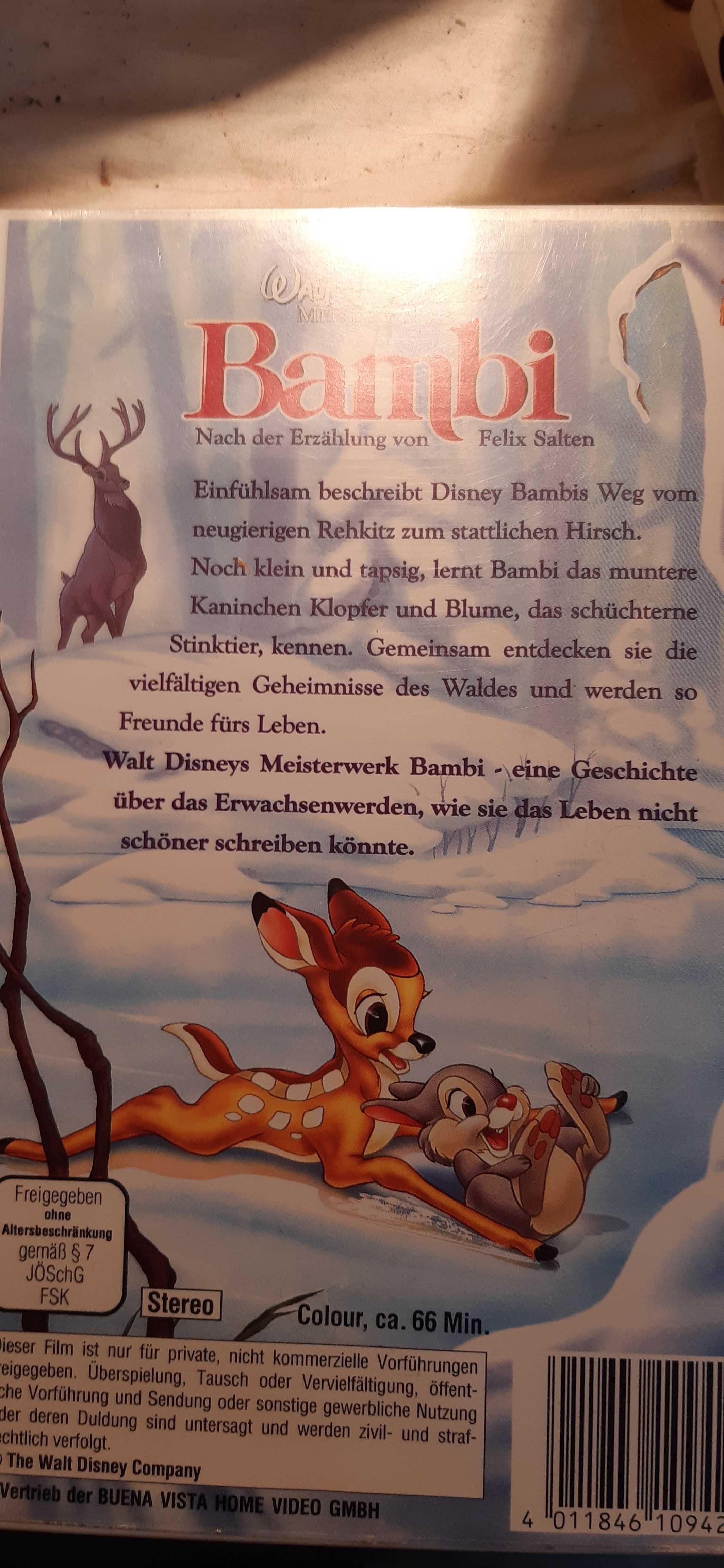 kaseta vhs bajka bambi wydanie niemieckie