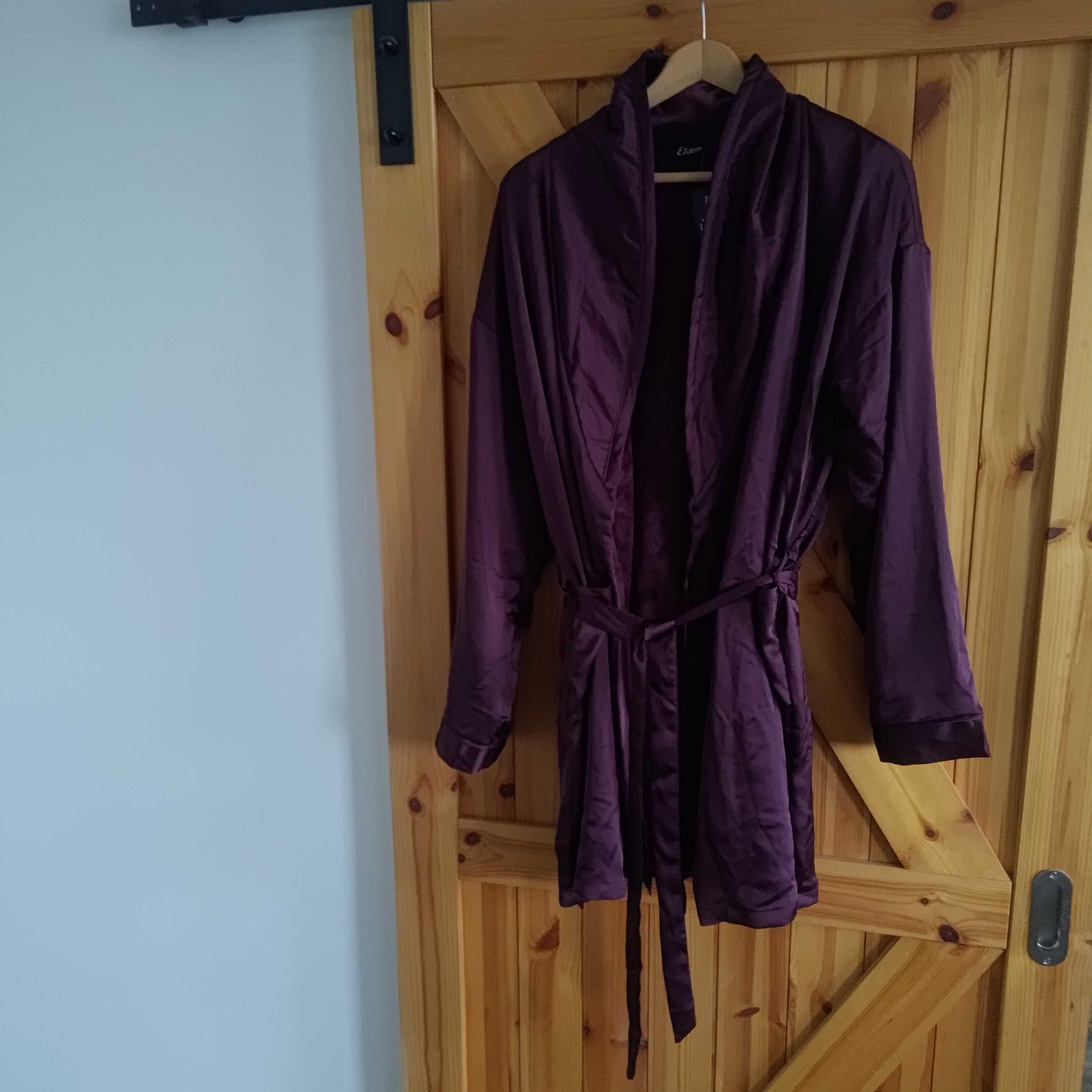 TANIO burgundowy szlafrok damski Etam rozmiar S-XL