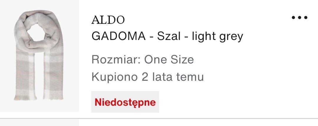 Szał Aldo szary stan idealny