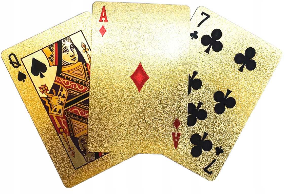 Gold Złote Karty USD Dolar Poker 55 kart Metalizowane Plastikowe