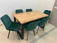 (88) Stół rozkładany loft + 6 krzeseł, okazja nowe 2049 zł