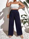 Granatowe spodnie damskie casual 50 3xl