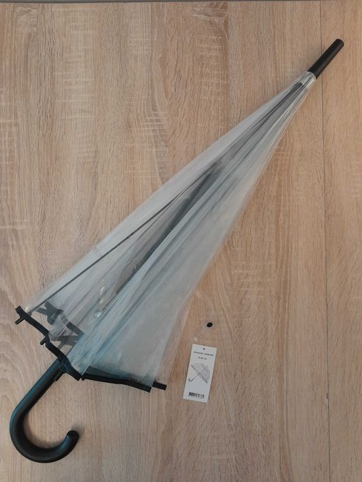 Nowy parasol średni, transparentny XL, Półautomat. _ Windproof