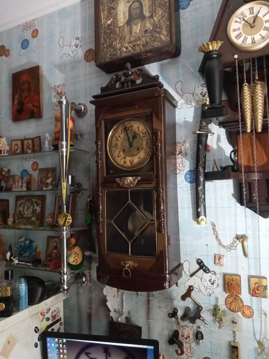 Часы настенные старинные Philipp Haas & Söhne (PHS) ORIGINAL Германия