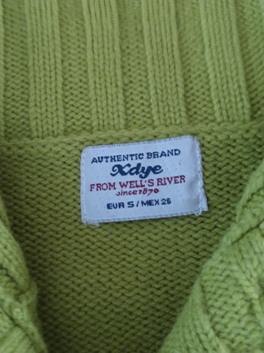 Sweter rozpinany jasno zielony S