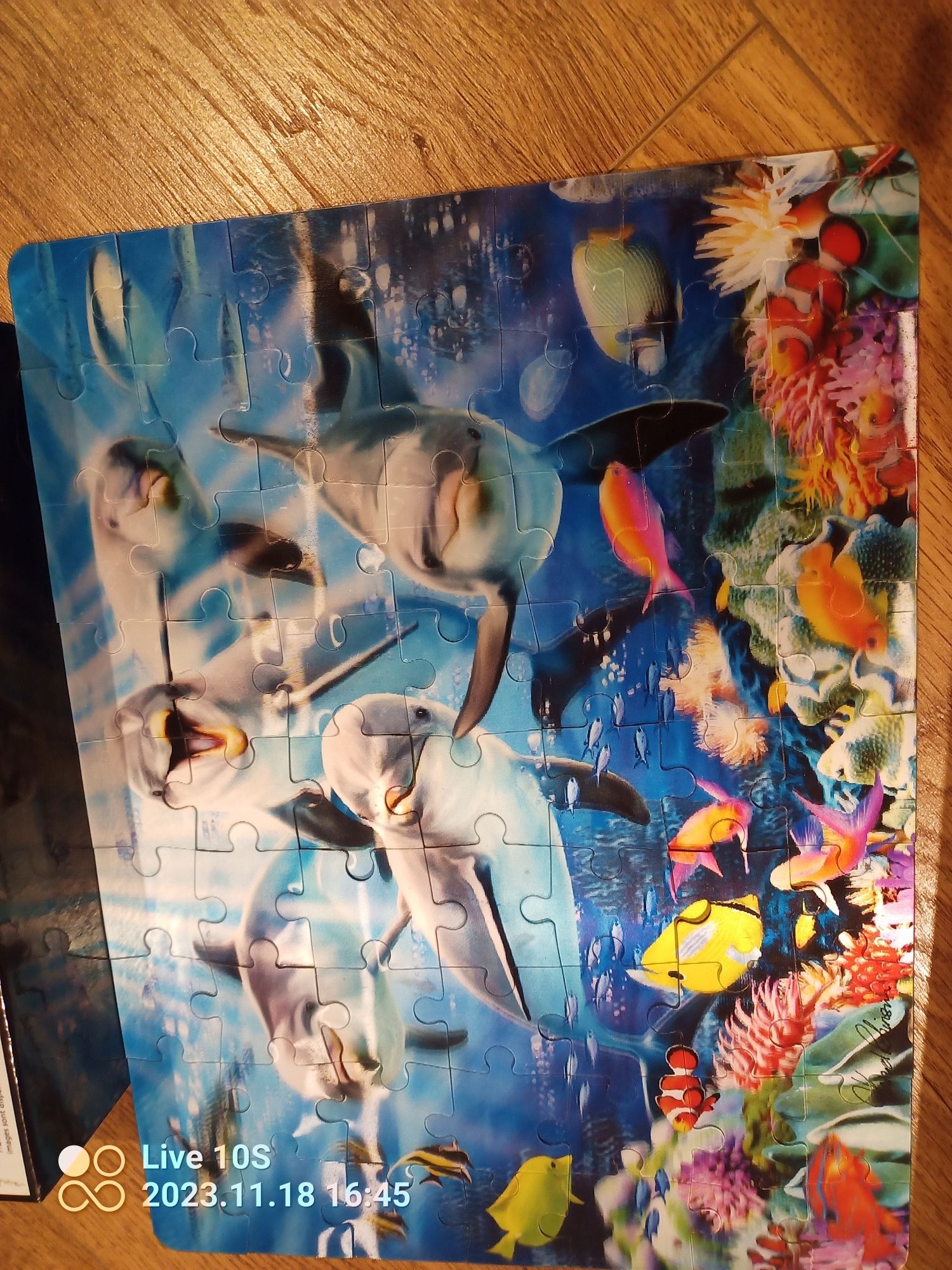 Puzzle 3D wesołe delfiny