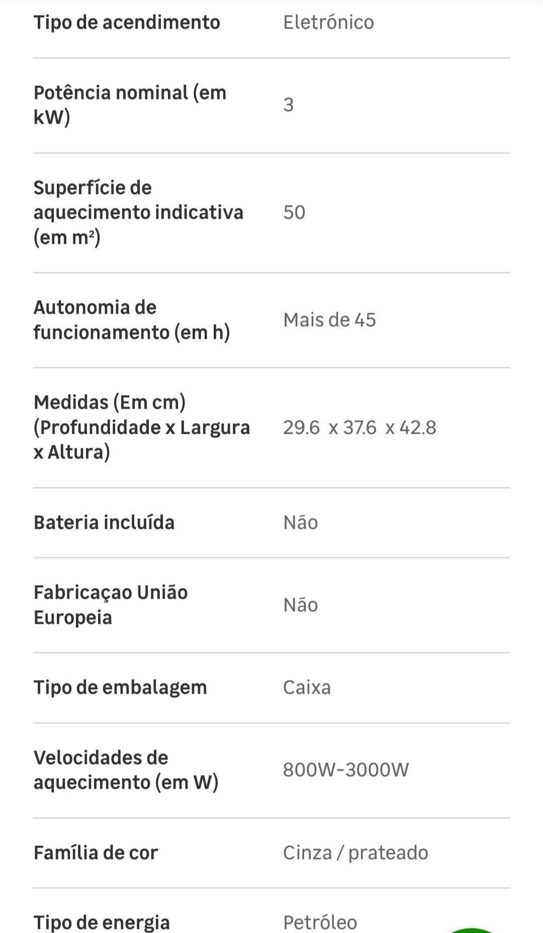 Vendo Aquecedor a parafina ZIBRO LC30 3000W