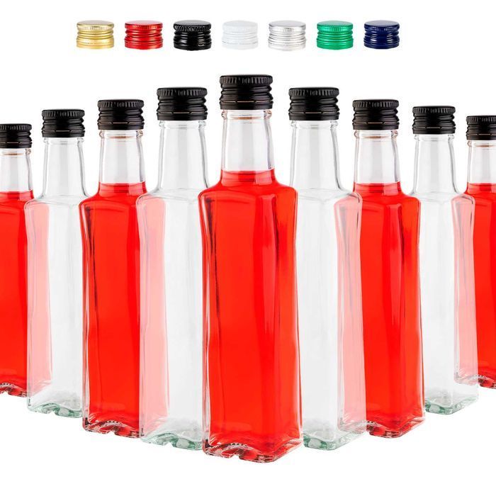 Zestaw 50x Butelka QUADRA 200 ml na oliwę wino nalewki sok + zakrętki