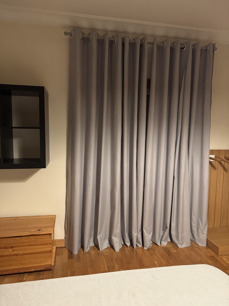 4 cortinados cinza