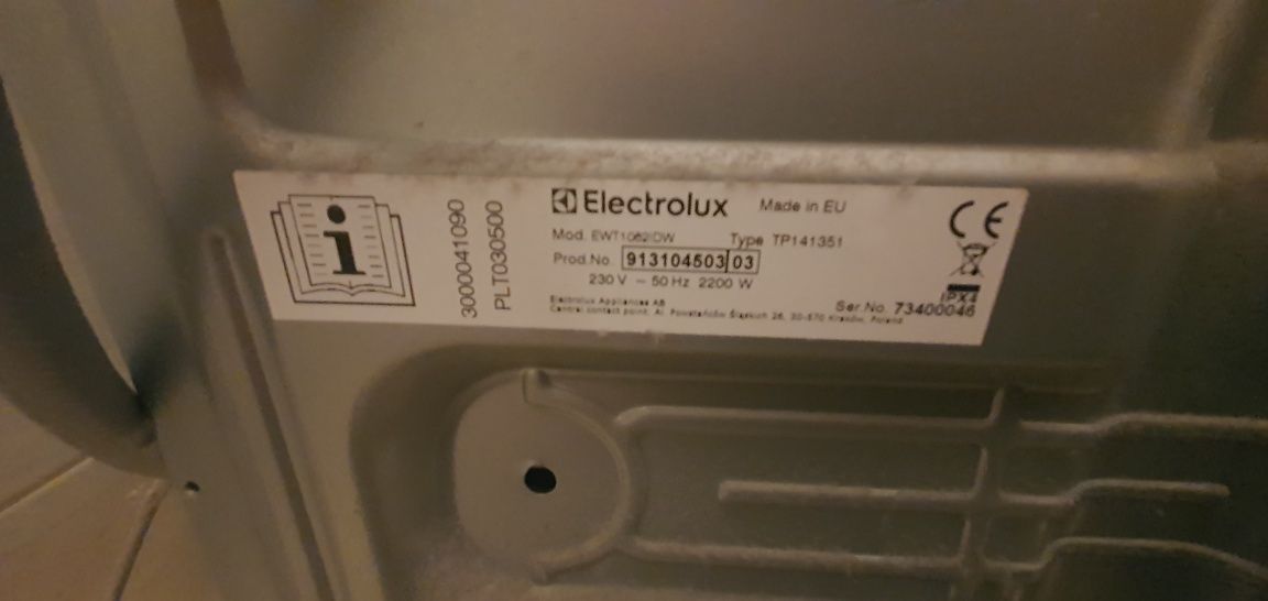 Pralka Electrolux ewt 1062