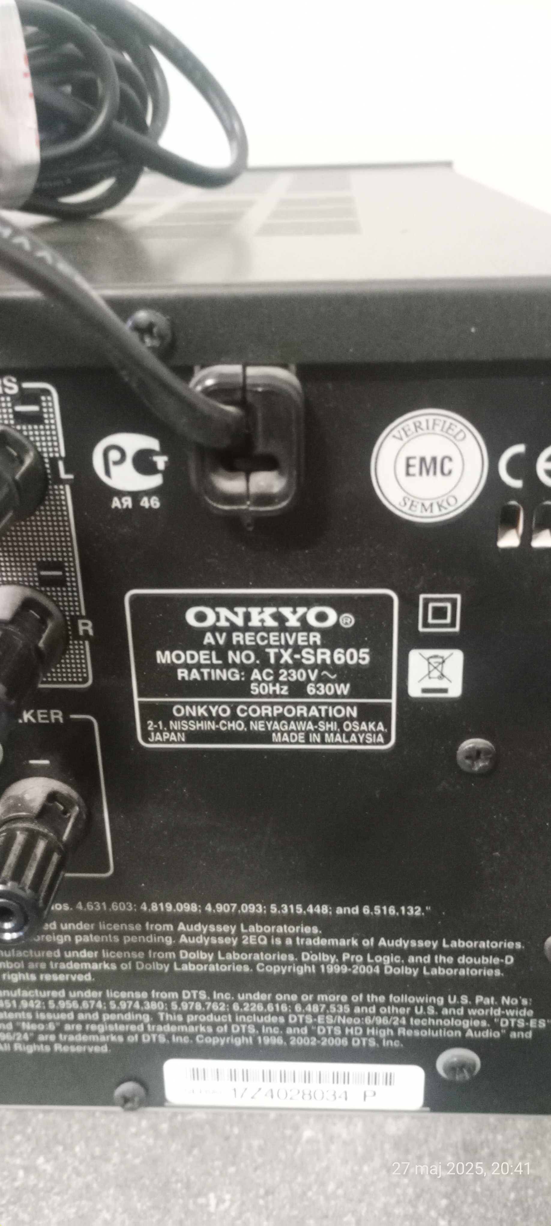 Amplituner Onkyo plus kino domowe Logitech