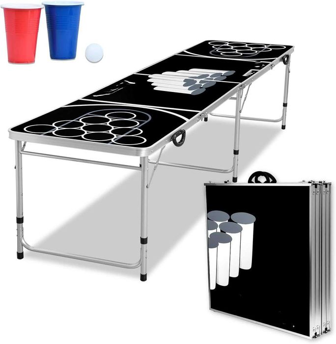 Beer Pong piwny pong stół składany regulowany zestaw kubków i piłeczek