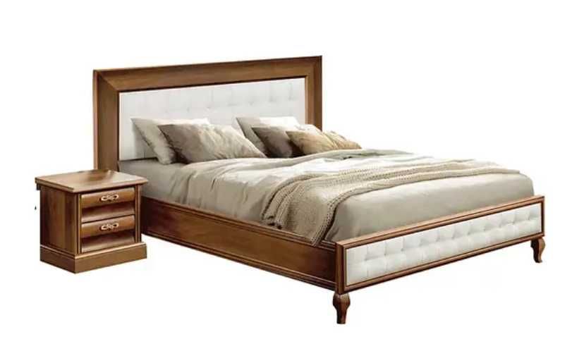 Ліжко двоспальне 2,07/1,86 та дві тумби (колір ісп.горіх) та матрац