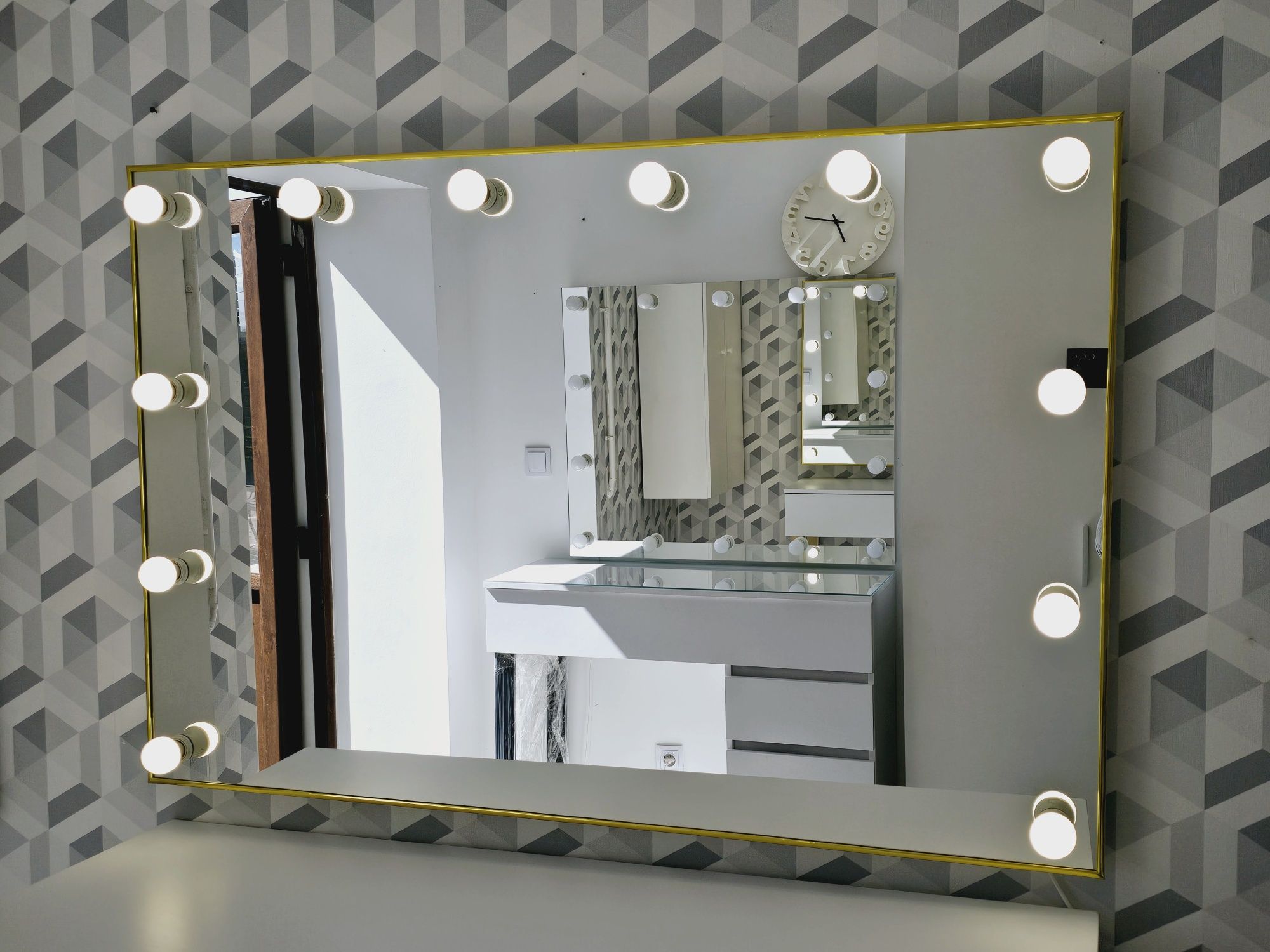 Lustro Gold 160x80 do makijażu  wizażu, Makeup