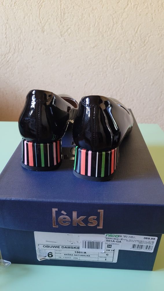 Buty damskie skóra lakierki. Roz. 36 Firmowe EKS. Nowe.