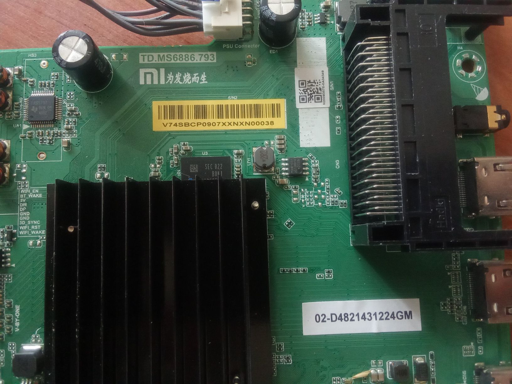 Conjunto Mainboard e Fonte para TV Xiaomi