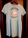Letnia turkusowa sukienka z jednorozcem unicorn club rozmiar 158 H&M