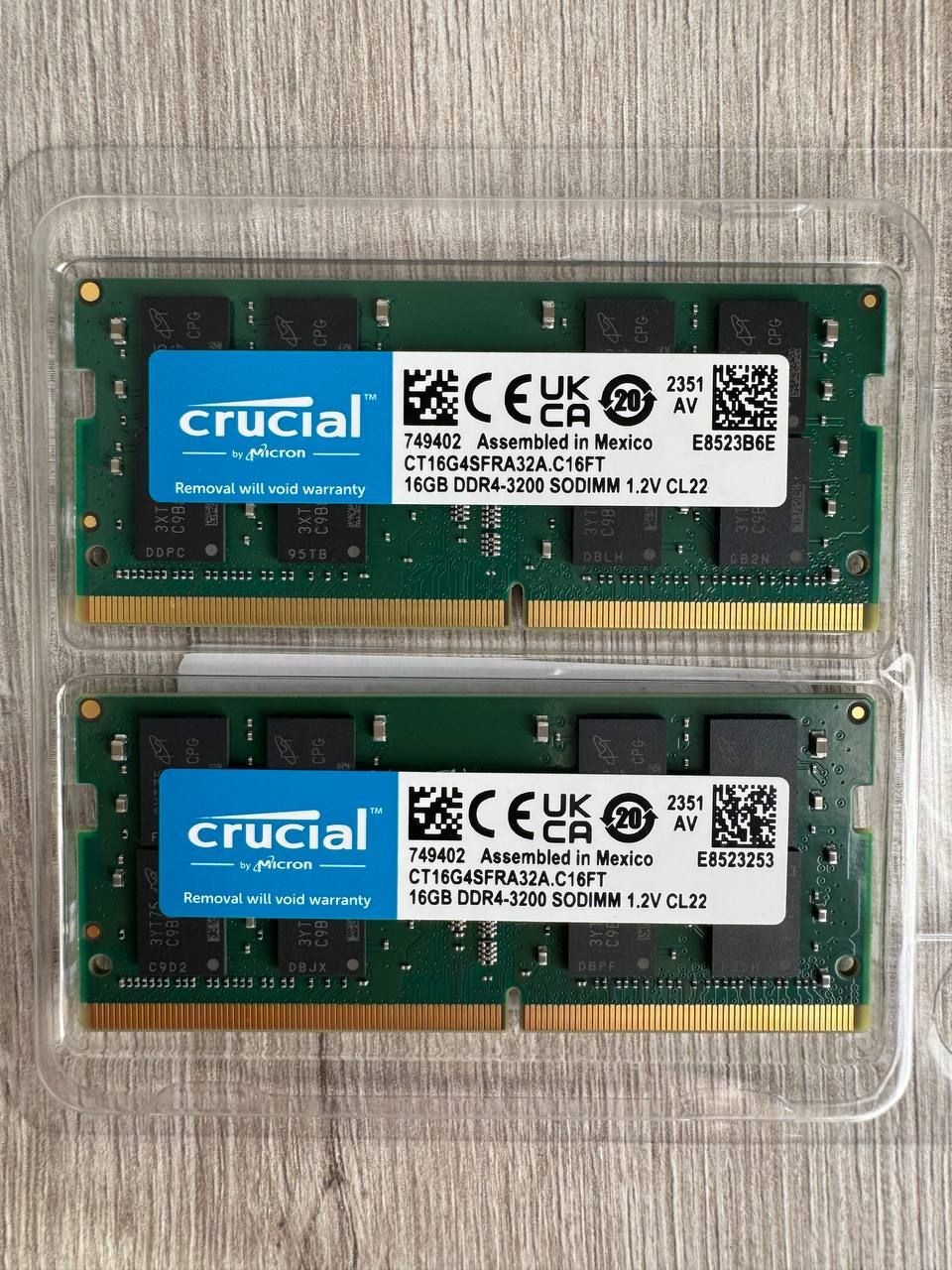 Оперативна памʼять Crucial DDR4 SODIMM Kit (2×16GB) 32GB 3200 MHz CL22