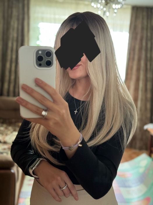 Nowa piękna peruka blond długie gęste włosy jasny naturalny ombre
