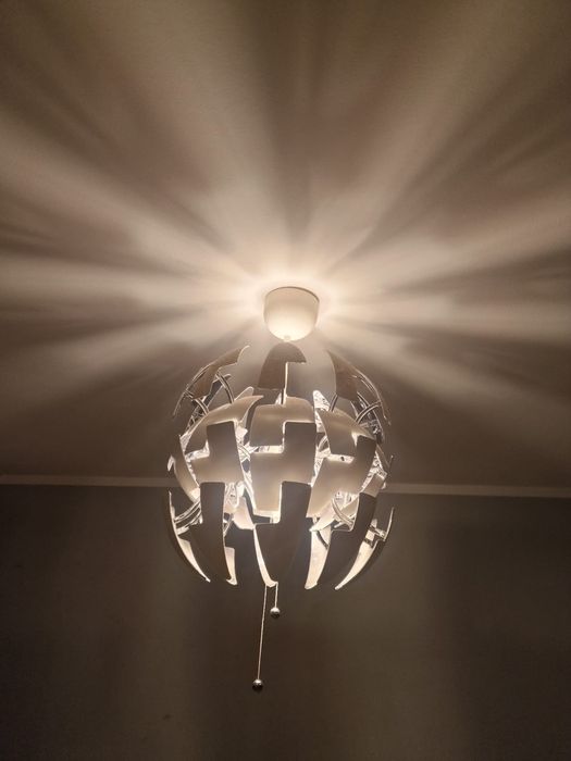Lampa wisząca „star wars” biało-srebrna, rozkladana