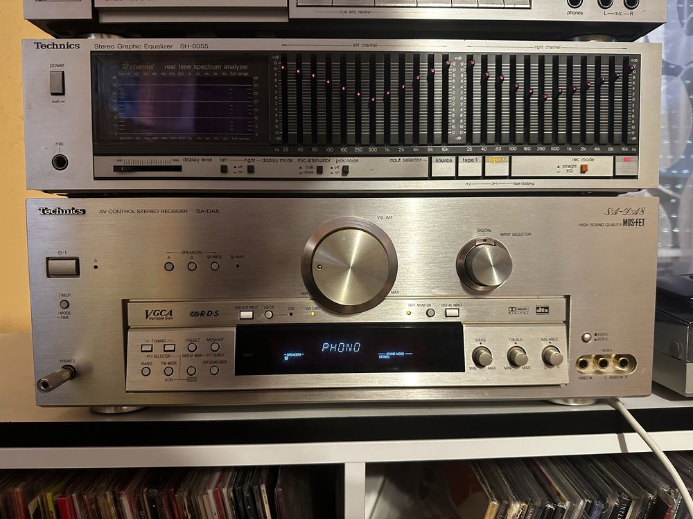 Wieża Technics—srebrna-pięć— elementów SADA8,SH-8055,SL-PG500,SL3,R355