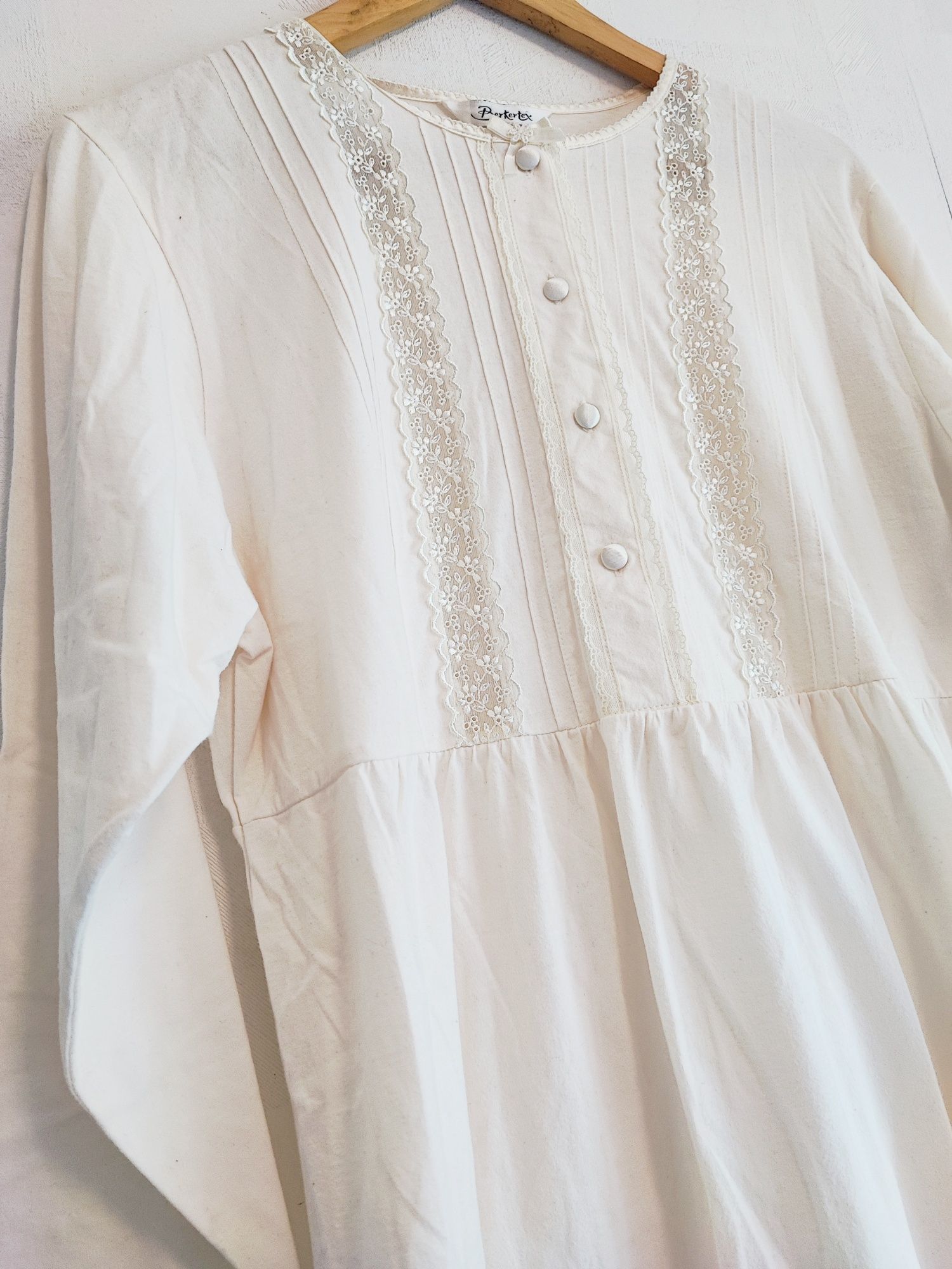 Kremowa MIDI sukienka Vintage bawełna cotton plus size casual