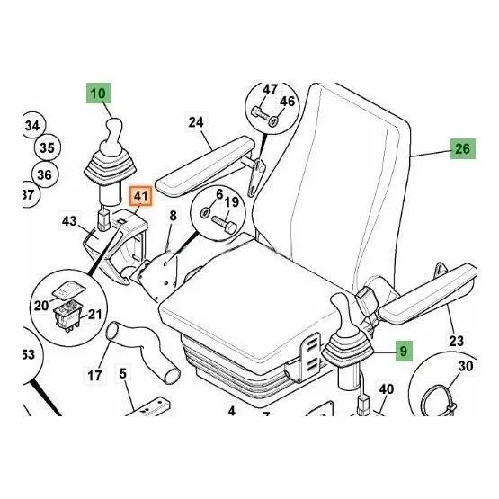 Obudowa joysticka RH JCB 128/C0215 ORG