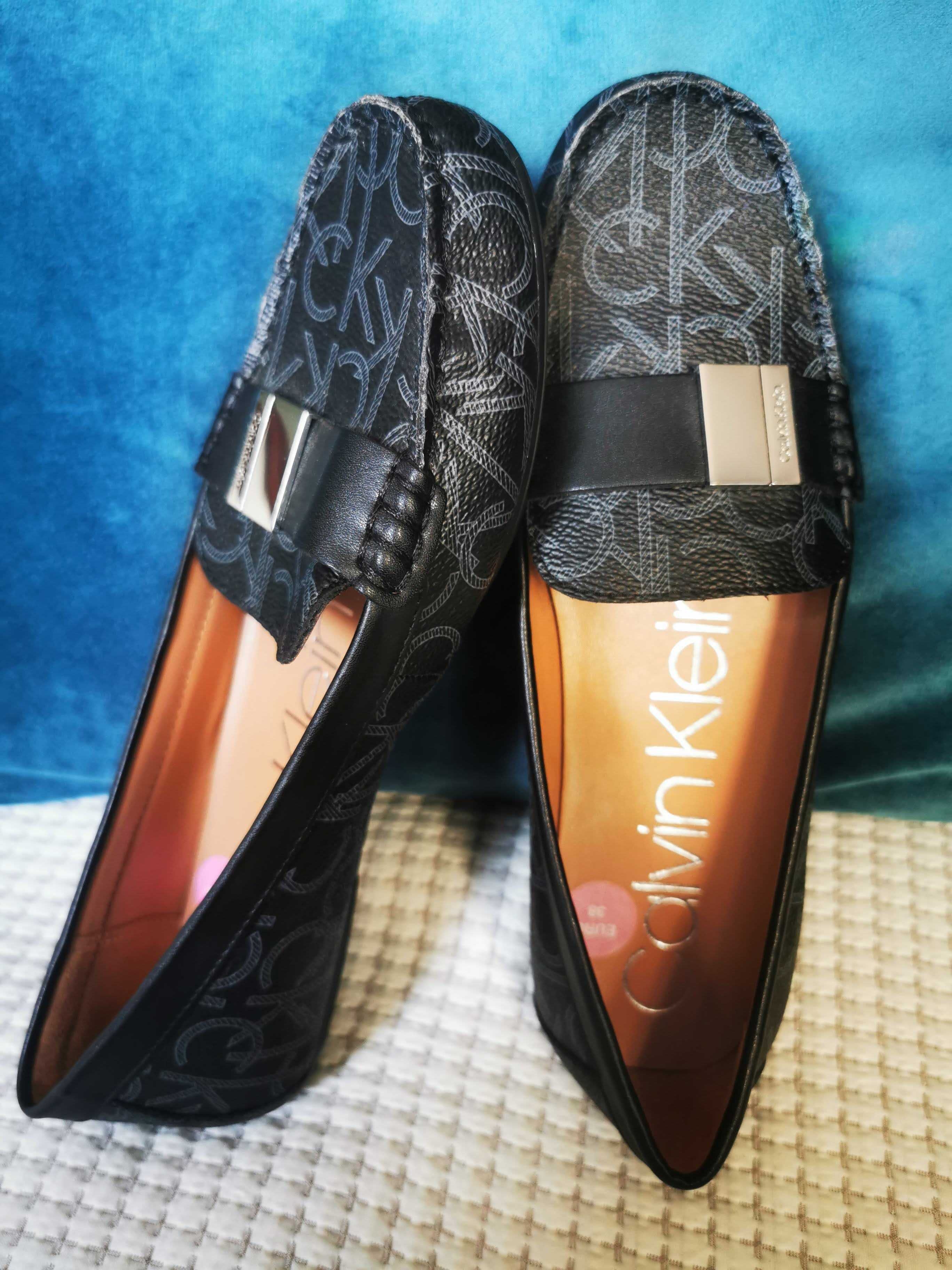 Buty mokasyny Calvin Klein LISA czarne stan jak nowe, roz. 38, polecam