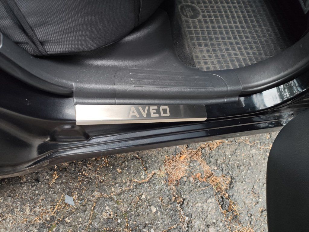 Chevrolet Aveo 2005-2011 Накладки на пороги Carmos (4 шт, нерж.)