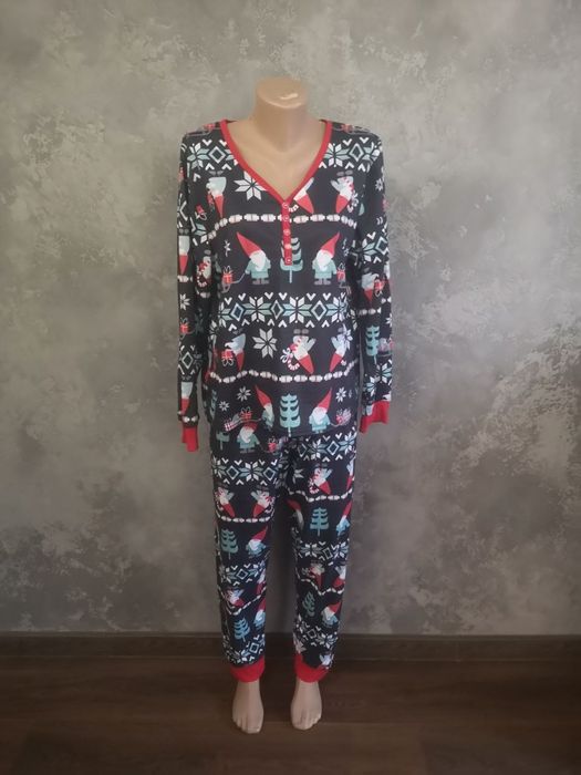 Новорічна жіноча піжама 2XL гноми новий рік Різдво комплект для дому